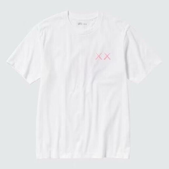 KAWS x Uniqlo Men’s XL Short Sleeve Exclusive Companion White/Pink TShirt NEW! - Picture 1 of 16